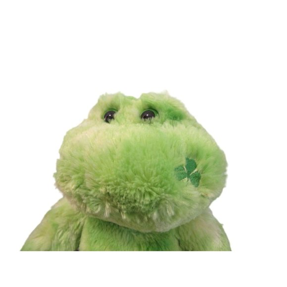 St Patricks Day Shamrock Happy Go Lucky Green Plush Frog Build A Bear Naked GUC - Picture 8 of 15